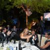 Andrea Boccelli, John Travolta et sa femme Kelly Preston - Soirée "Puerto Azul Experience" lors du 67e festival de Cannes le 21 mai 2014.