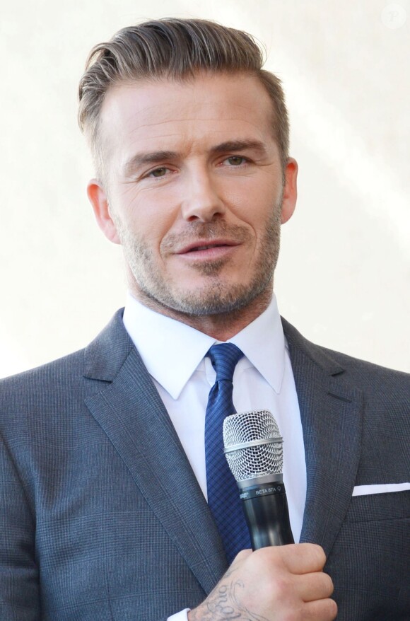 David Beckham lors de l'annonce d'une création de franchise de football à Miami, le 5 février 2014