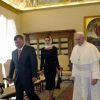 Le roi Abdullah II et la reine Rania de Jordanie en audience privée avec le pape François, en août 2013 au Vatican