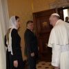 Le roi Abdullah II et la reine Rania de Jordanie en audience privée avec le pape François, en août 2013 au Vatican