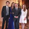 Rania et Abdullah II de Jordanie avec leurs enfants le prince héritier Hussein et la princesse Iman, en route pour le mariage de la princesse Ayah le 22 mai 2014 à Amman.