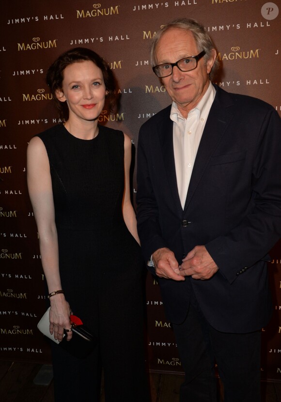 Exclusif - Simone Kirby et Ken Loach - Soirée pour le film "Jimmy's Hall" à la plage Magnum lors du Festival de Cannes, le 22 mai 2014.