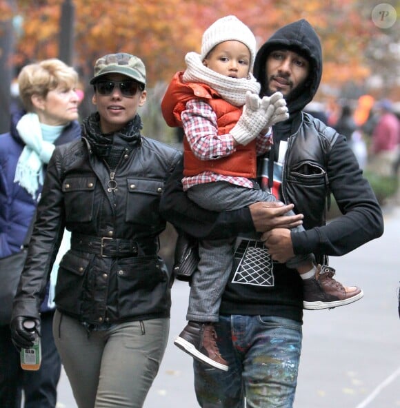 Alicia Keys, Swiss Beatz et leur fils Egypt à New York, le 3 novembre 2013.