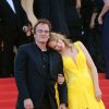 Quentin Tarantino, Uma Thurman à la montée des marches pour fêter les 20 ans de Pulp Fiction lors du 67e Festival du film de Cannes le 23 mai 2014.
