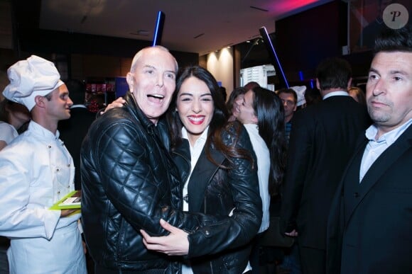 Sofia Essaïdi et Jean-Claude Jitrois à l'occasion de l'ouverture de la nouvelle boutique Lindt près de l'Opéra Garnier à Paris, le 23 mai 2014