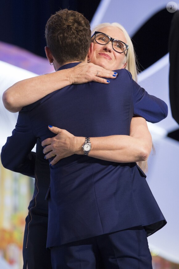 Xavier Dolan (Prix du jury pour "Mommy") et Jane Campion - Cérémonie de clôture du 67e Festival du film de Cannes le 24 mai 2014.
