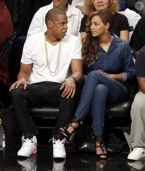 Jay Z et Beyoncé au Barclays Center à New York, le 12 mai 2014.