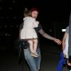 David Beckham et sa fille Harper arrivent à l'aéroport de Los Angeles. Le 23 mai 2014.