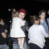 David Beckham et ses enfants Harper et Brooklyn arrivent à l'aéroport de Los Angeles. Le 23 mai 2014.