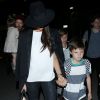 Victoria, David Beckham et leurs enfants Brooklyn, Romeo, Cruz et Harper arrivent à l'aéroport de LAX. Los Angeles, le 23 mai 2014.