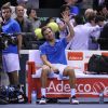 Julien Benneteaulors du quart de finale de Coupe Davis, face à l'Allemagne, le 5 avril 2014 à Nancy