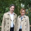 Laurent Solly et sa femme Caroline Roux au Village Roland-Garros à Paris, le 28 mai 2014. 