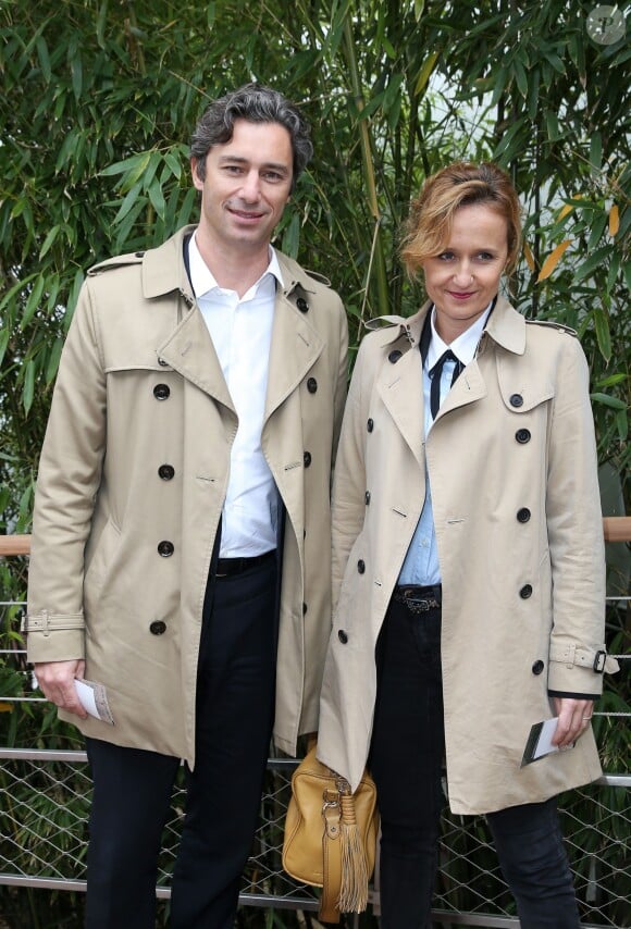Laurent Solly et sa femme Caroline Roux au Village Roland-Garros à Paris, le 28 mai 2014. 