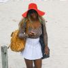 Serena Williams s'offre un bain de soleil sur une plage à Miami, le 31 mai 2014.