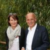 Jean-Michel Apathie et sa femme aux Internationaux de France de tennis de Roland-Garros à Paris, le 1er juin 2014.
