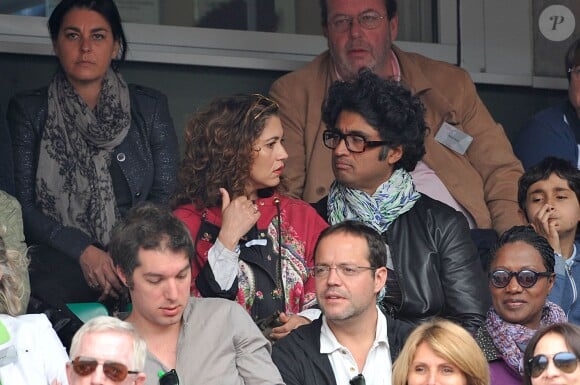 Sébastien Folin et sa femme Ketty Pausé aux Internationaux de France de tennis de Roland-Garros à Paris, le 1er juin 2014.