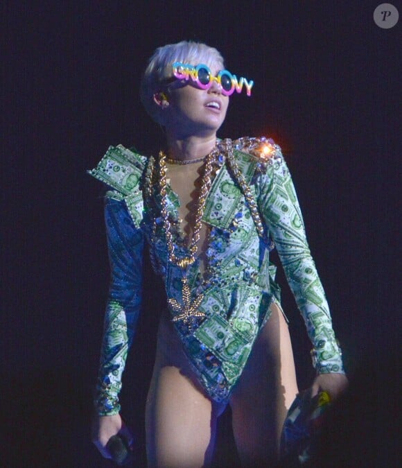 Miley Cyrus en concert à Leeds, le 10 mai 2014.
