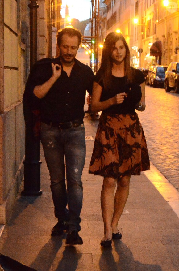 Stefano Accorsi et sa compagne Bianca Vitali ont assisté à une présentation du livre "Splendore" de Margaret Mazzantini à Rome, le 27 mai 2014.