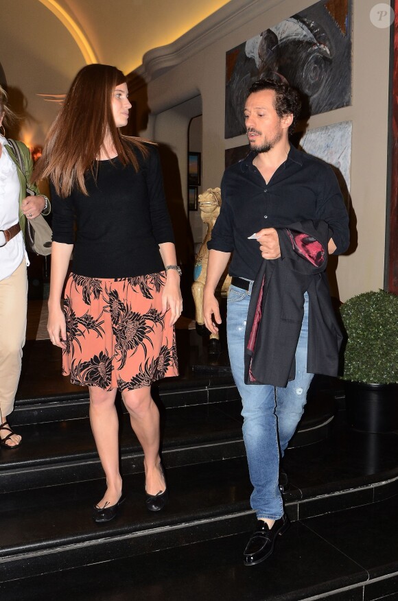 Stefano Accorsi et sa compagne Bianca Vitali lors d'une présentation du livre "Splendore" de Margaret Mazzantini à Rome, le 27 mai 2014
