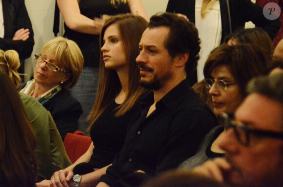 Stefano Accorsi et sa compagne Bianca Vitali au cours d'une présentation du livre "Splendore" de Margaret Mazzantini à Rome, le 27 mai 2014