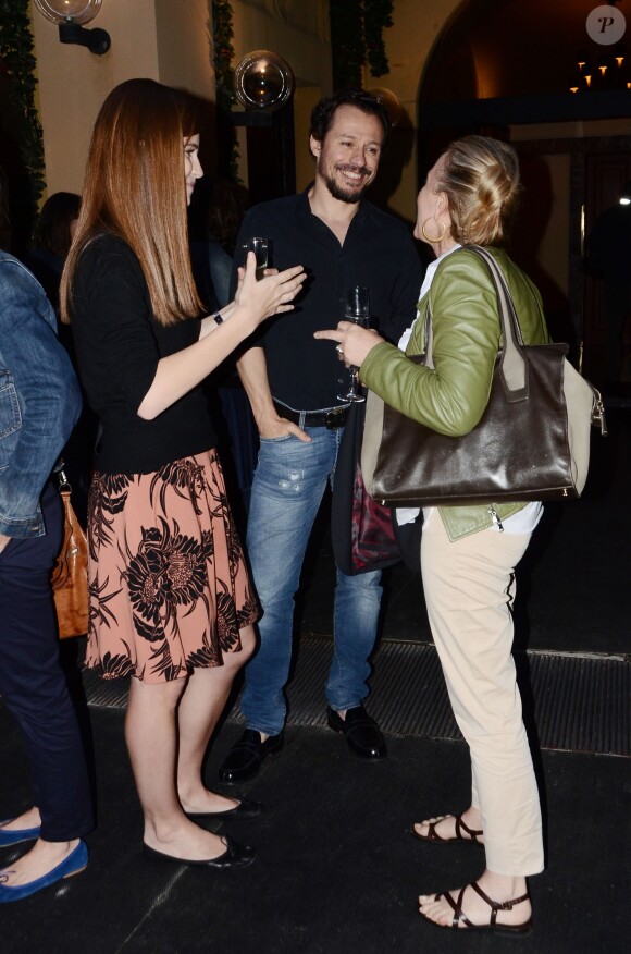 Stefano Accorsi et sa compagne Bianca Vitali lors d'une présentation du livre "Splendore" de Margaret Mazzantini à Rome, le 27 mai 2014