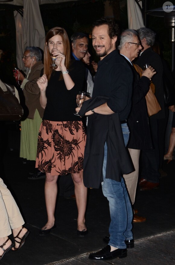 Stefano Accorsi et sa compagne Bianca Vitali lors d'une présentation du livre "Splendore" de Margaret Mazzantini à Rome, le 27 mai 2014