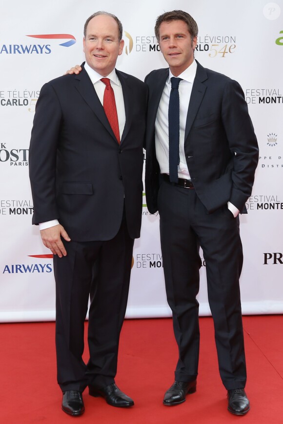 Le prince Albert II de Monaco et le prince Emmanuel-Philibert de Savoie - Cérémonie d'ouverture du 54ème Festival de Télévision de Monte Carlo le 7 Juin 2014