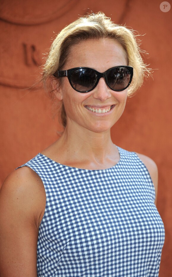 Anne-Sophie Lapix au village des Internationaux de France de tennis de Roland Garros à Paris, le 8 juin 2014.