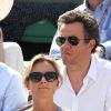 Anne-Sophie Lapix et son mari Arthur Sadoun à la finale homme des Internationaux de France de tennis de Roland Garros à Paris le 8 juin 2014.