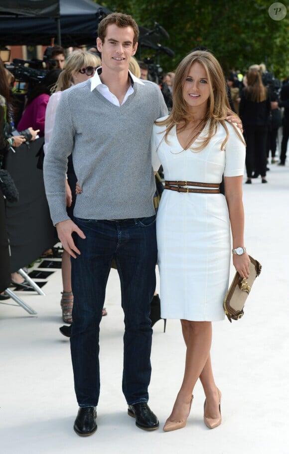 Andy Murray et sa belle Kim Sears au défilé Burberry Prorsum Spring/Summer 2013 à Londres aux Kensington Gardens de Londres le 17 septembre 2012