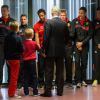 Le roi Philippe de Belgique et la reine Mathilde ainsi que leurs quatre enfants ont rendu visite aux Diables rouges, l'équipe nationale de football, au Stade Roi Baudouin le 8 juin 2014 pour leur dernier entraînement avant de s'envoler pour la Coupe du monde au Brésil.