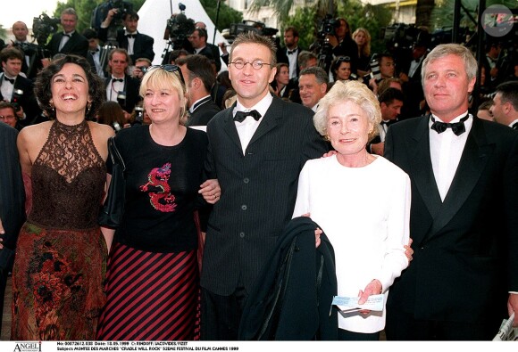 Laurent Ruquier, Christine Bravo, Claude Sarraute et Isabelle Alonso, en mai 1999 à Cannes 