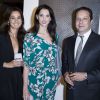 Exclusif - Steve et Chiara Rosenblum entourent Frédérique Bel au 23e Prix Montblanc de la Culture 2014 en France à la Fondation Rosenblum à Paris le 11 juin 2014.