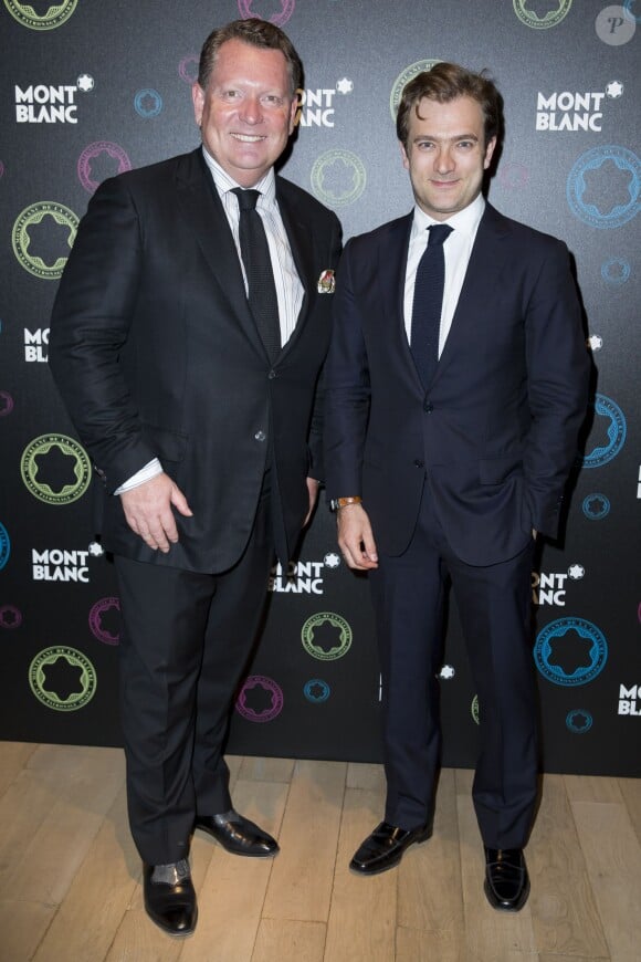 Exclusif - Michel Adé (DG de Montblanc France) et Renaud Capuçon au 23ème Prix Montblanc de la Culture 2014 en France à la Fondation Rosenblum à Paris le 11 juin 2014.
