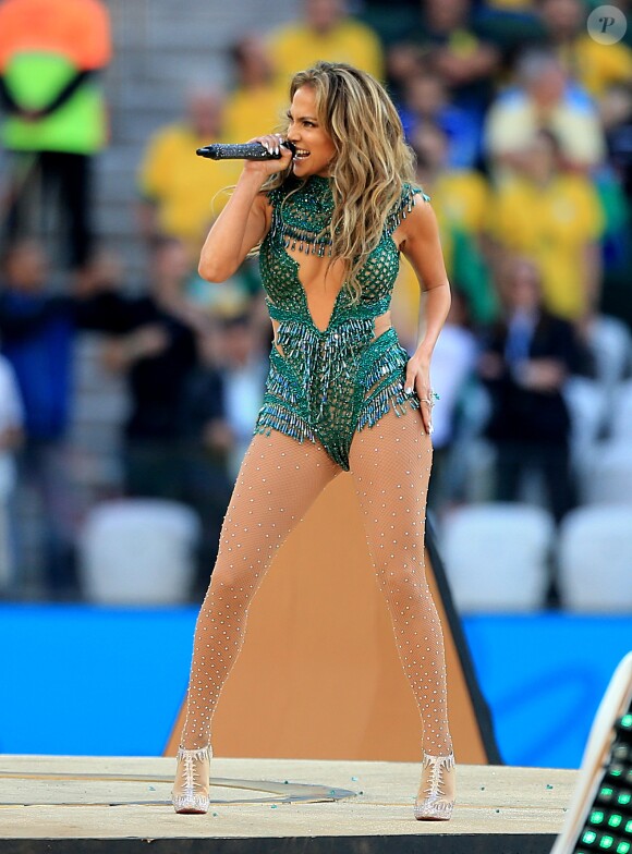Jennifer Lopez lors de la cérémonie d'ouverture du Mondial 2014 à Sao Paulo, le 12 juin 2014.