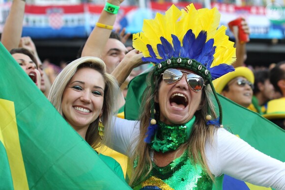 Ambiance lors du match d'ouverture de la Coupe du Monde entre le Brésil et la Croatie à São Paulo au Brésil, le 12 juin 2014.