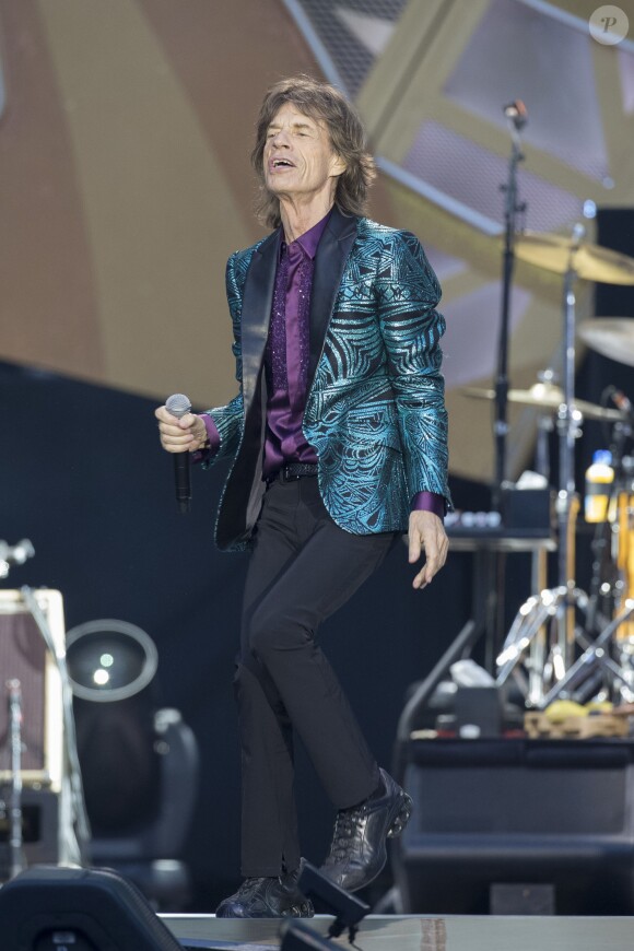 Mick Jagger au concert des Rolling Stones au Stade de France à Paris, le 13 juin 2014.