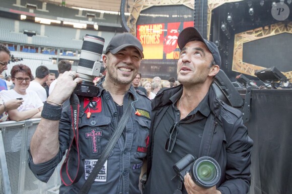 Pascal Obispo et Nikos Aliagas au concert des Rolling Stones au Stade de France à Paris, le 13 juin 2014.