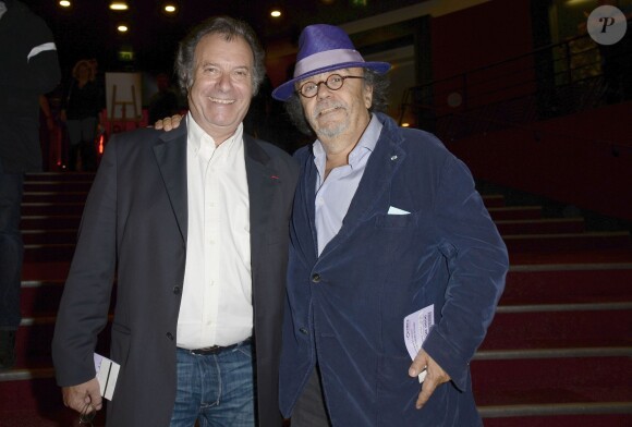 Daniel Russo et Jean-Michel Ribes - Pierre Richard fête ses 80 ans à l'Olympia à Paris, le 13 juin 2014.