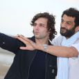  Pio Marma&iuml; et Ramzy B&eacute;dia sur la plage lors du Festival du film romantique de Cabourg, le 14 juin 2014. 