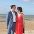  Emilie Dequenne et son fianc&eacute; Michel Ferracci sur la plage lors du Festival du film romantique de Cabourg, le 14 juin 2014. 