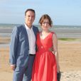  Emilie Dequenne et son fianc&eacute; Michel Ferracci sur la plage lors du Festival du film romantique de Cabourg, le 14 juin 2014. 