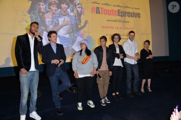 Exclusif - Avant-première du film A toute épreuve avec La Fouine, Marc Lavoine, Melha Bedia, Samy Seghir, Thomas Solivéres, le réalisateur Antoine Blossier et Valérie Karsenti. Paris, le 13 juin 2014.