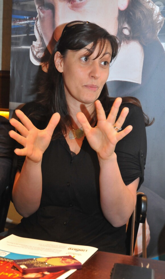 Olivia Candeloro lors de la présentation du nouveau spectacle imaginé avec son mari Philippe Candeloro, Une nuit magique au pays des jouets à Narbonne, le 16 juin 2014