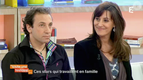 Philippe Candeloro et sa femme Olivia dans "Toute une histoire" sur France 2, le 18 juin 2014.