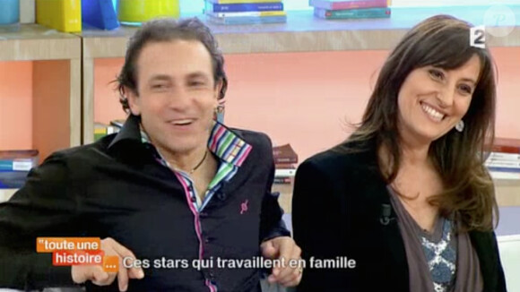 Philippe Candeloro et sa femme Olivia dans "Toute une histoire" sur France 2, le 18 juin 2014.
