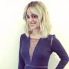 Alizée en plein marathon promotionnel pour son album blonde, le 18 juin 2014 à Paris.