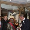 Desmond Tutu, le prince Charles de Bourbon des deux Siciles lors d'une réception en l'honneur de Desmond Tutu au siège de l'automobile club de Monaco le 5 juin 2014