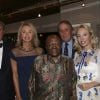 Le prince Charles de Bourbon des deux Siciles, Desmond Tutu, le président de l'Automobile Club de Monaco Michel Boeri et son épouse, la princesse Camilla de Bourbon des deux Siciles lors d'une réception en l'honneur de Desmond Tutu au siège de l'automobile club de Monaco le 5 juin 2014