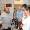 Exclusif - La princesse Stéphanie de Monaco reçoit l'archevêque sud-africain Desmond Tutu au siège de l'association Fight Aids Monaco à Monaco, le 6 juin 2014. Pendant cette visite de l'association de la princesse Stéphanie de Monaco, Desmond Tutu a rencontré certains membres de Fight Aids Monaco.